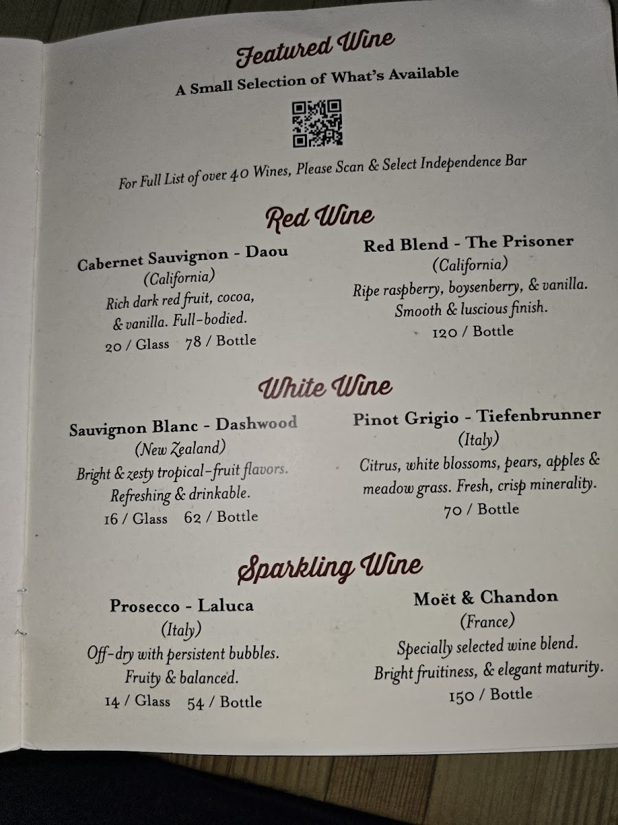 Fraunces Tavern Menu - Image 1